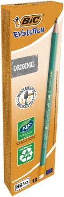 Grafitová ceruzka, s gumou, HB, šesťhranný tvar, BIC "Evolution Original"