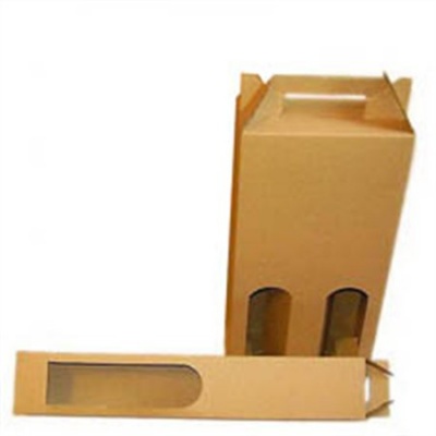 Papierová škatuľa na víno, 1 priehradka, prírodná