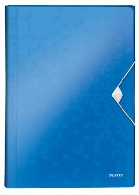 Harmoniková doska, A4, PP, 6 priehradiek, LEITZ "Wow", modrá
