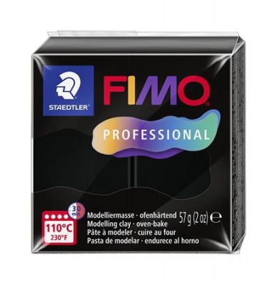 Modelovacia hmota, 57 g, vypaľovacia, FIMO „Professional“, čierna