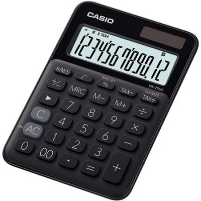 Kalkulačka, stolná, 12-miestna, CASIO "MS 20UC", čierna