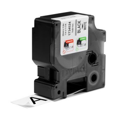 Štítkovacia páska, flexibilná ID, 24 mm × 3,5 m, DYMO „Rhino“, biela