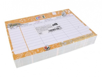 Rozvrh hodín, A5, obojstranný,  COOL BY VICTORIA