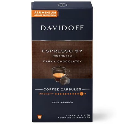 Kávové kapsule, kompatibilné s Nespresso®, 10 ks, DAVIDOFF "Espresso 57"