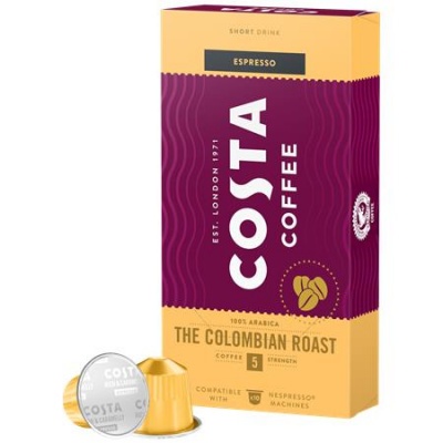 Kávové kapsule, kompatibilné s Nespresso®, 10 ks, COSTA, "The Colombian Roast"