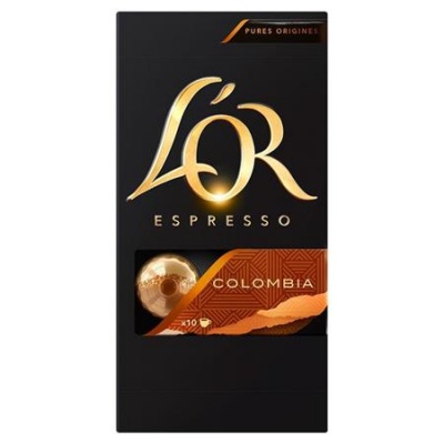 Kávové kapsule, kompatibilné s Nespresso®, 10 ks, JACOBS DOUWE EGBERTS "L`OR Colombia
