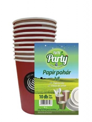 Papierový pohár, 3 dl, 10 ks, TUTI "Party"