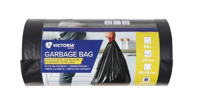 Vrecia na odpadky, extra silné, 60 l, 20 ks, VICTORIA FACILITY