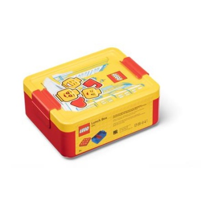 Desiatový box, LEGO "Iconic Girl", červeno-žltý vzor