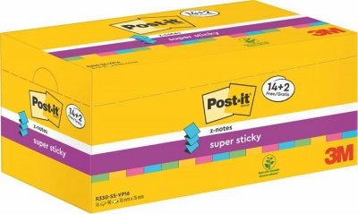 Samolepiaci bloček, "Z", 76x76 mm, 16x90 listov, 3M POSTIT, "Super Sticky", mix farieb