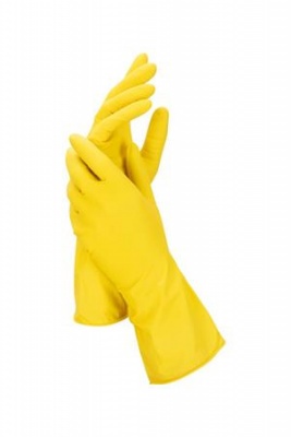 Latexové rukavice, veľkosť L, žltá