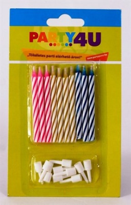 Narodeninové sviečky, 10+10 ks podstavcov na sviečky