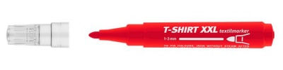 Popisovač na textil, 1-3 mm, kužeľový, ICO "XXL T-Shirt", červený