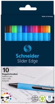 Guľôčkové pero, sada 0,7 mm, s vrchnákom, SCHNEIDER "Slider Edge XB", mix farieb