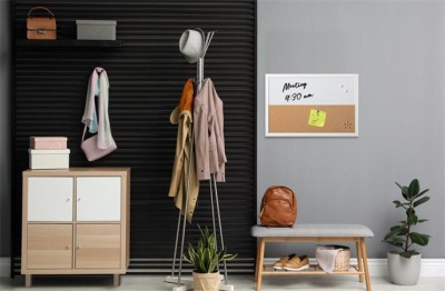 Kombinovaná tabuľa, magnetická, korková, 60x40 cm,  biely rám, VICTORIA VISUAL, "Elements"