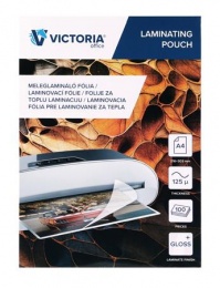 Laminovacia fólia, laminovateľná za tepla, 125 mikr., A4, lesklá, VICTORIA OFFICE