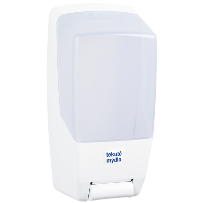 Dávkovač tekuté umývacie pasty, tekutého mydla a dezinfekcií GROUP - biely